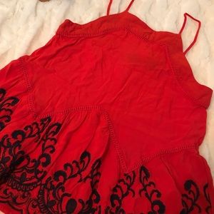 Francesca’s Embroidered Red TankTop